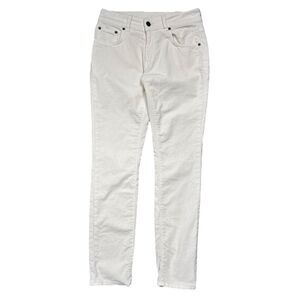 6397 Corduroy Skinny Pants 26 (26x27) White Cord Vanilla Cream Hemmed Womens